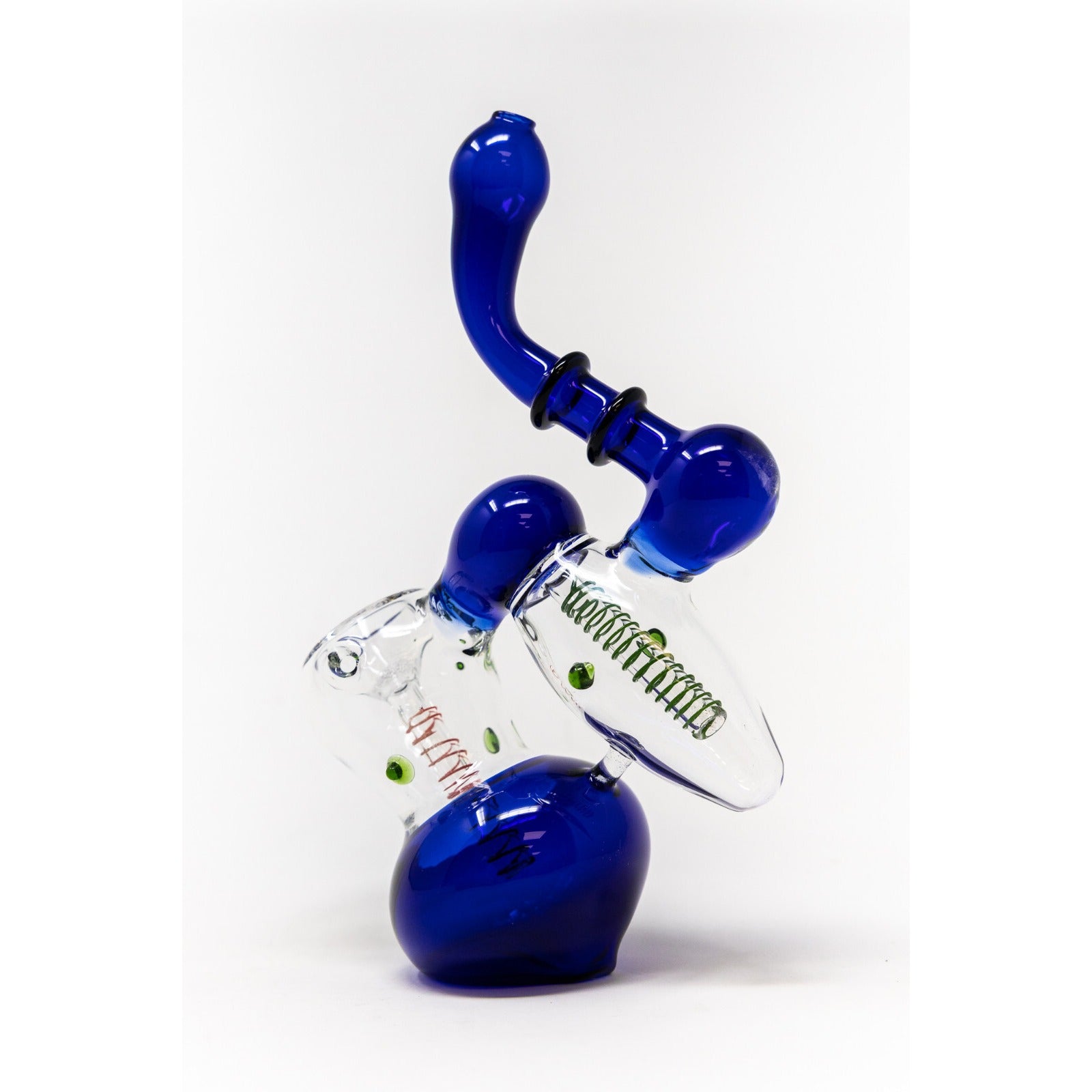 Hookah Water Pipe 7" Blue Double Chamber Tobacco Bubbler Bong - Fast Ship