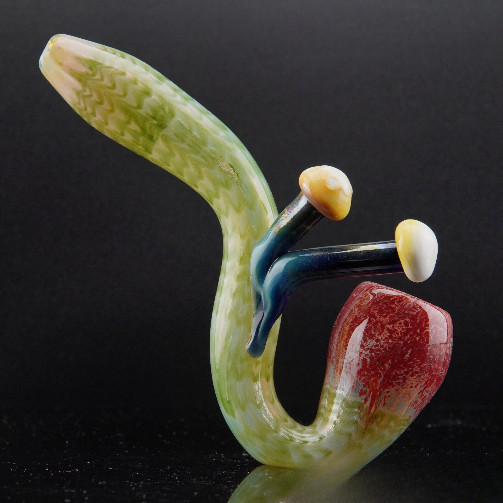 6" Mushroom Sherlock Tobacco Smoking Pipe Thick Collectible Glass Pipes.