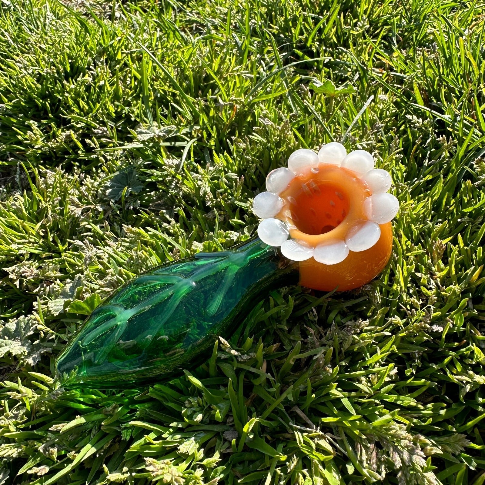 The Sunflower Glass Pipe Smoking Hand Spoon Tobacco Bowl