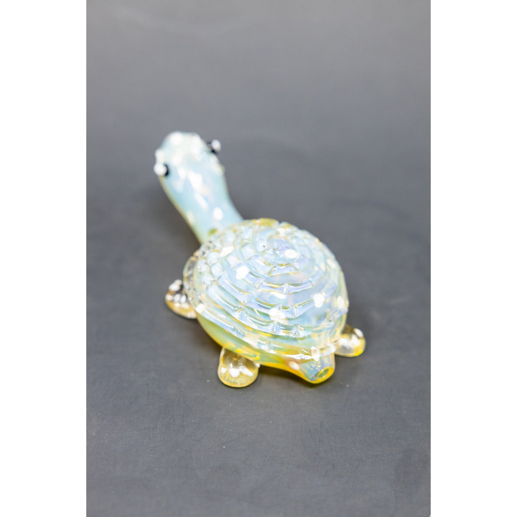 5.5" FUMED Yellow Turtle Collectible Thick Glass TOBACCO Smoking Hand Pipe