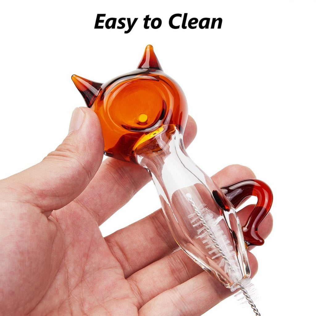 (Pack of 2) 4" Tobacco Smoking Glass Pipe Collectible Handmade Pipes with Box M2