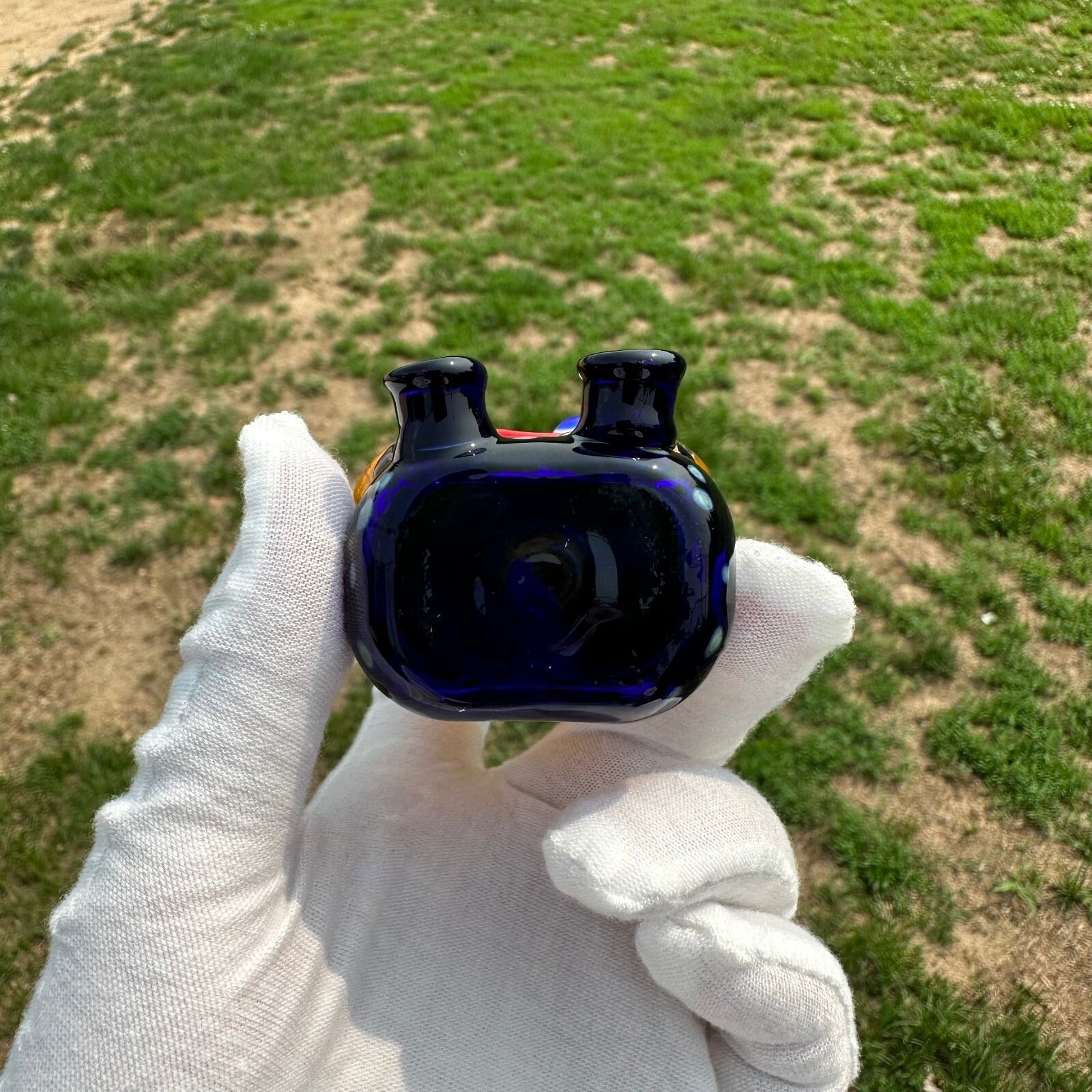 Yellow Man Glass Smoking Pipe Hand Spoon Pipe Tobacco Pipe Unique Smoke Bowl