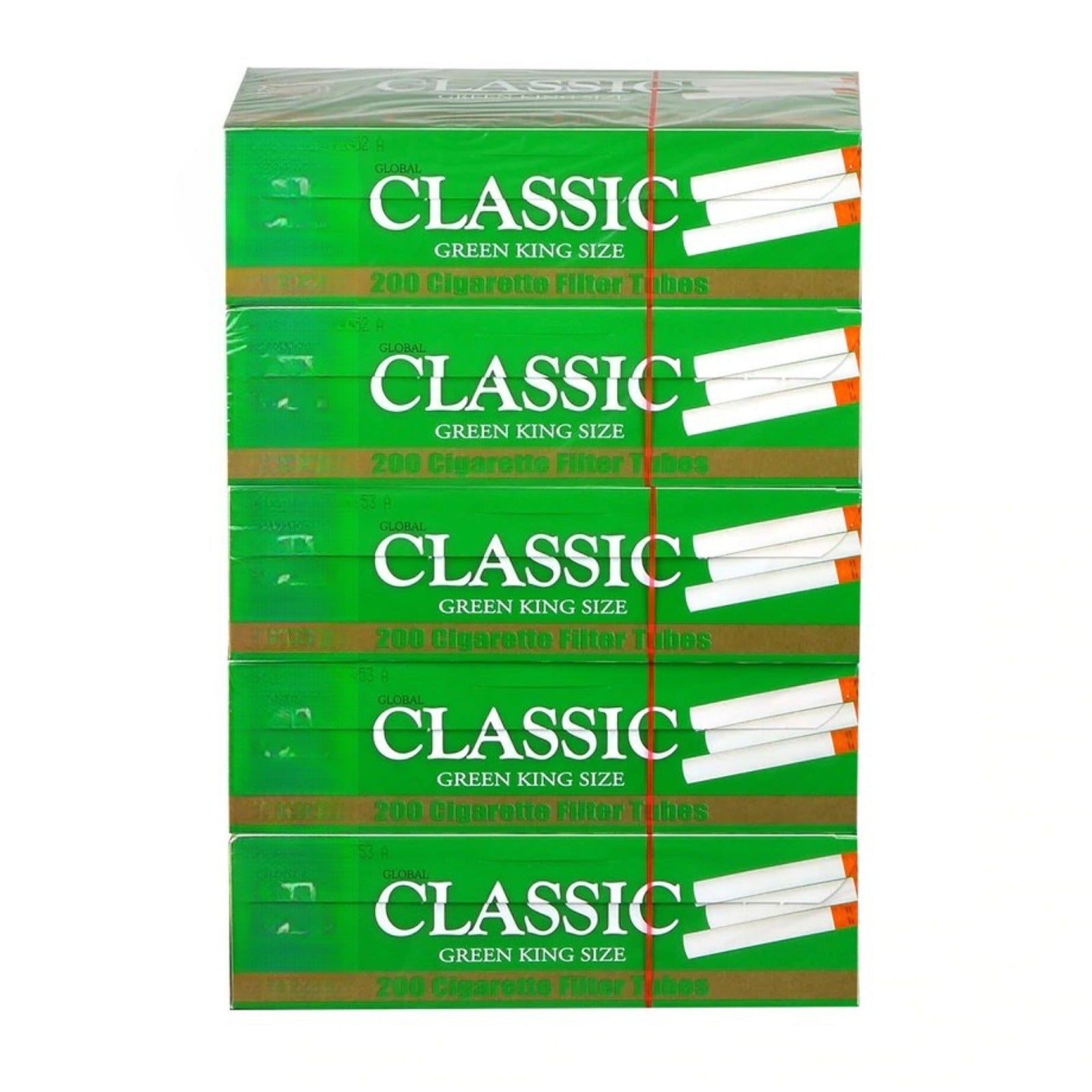 Classic Green Menthol King Size Cigarette Tubes 200 Per Box [5-Boxes]