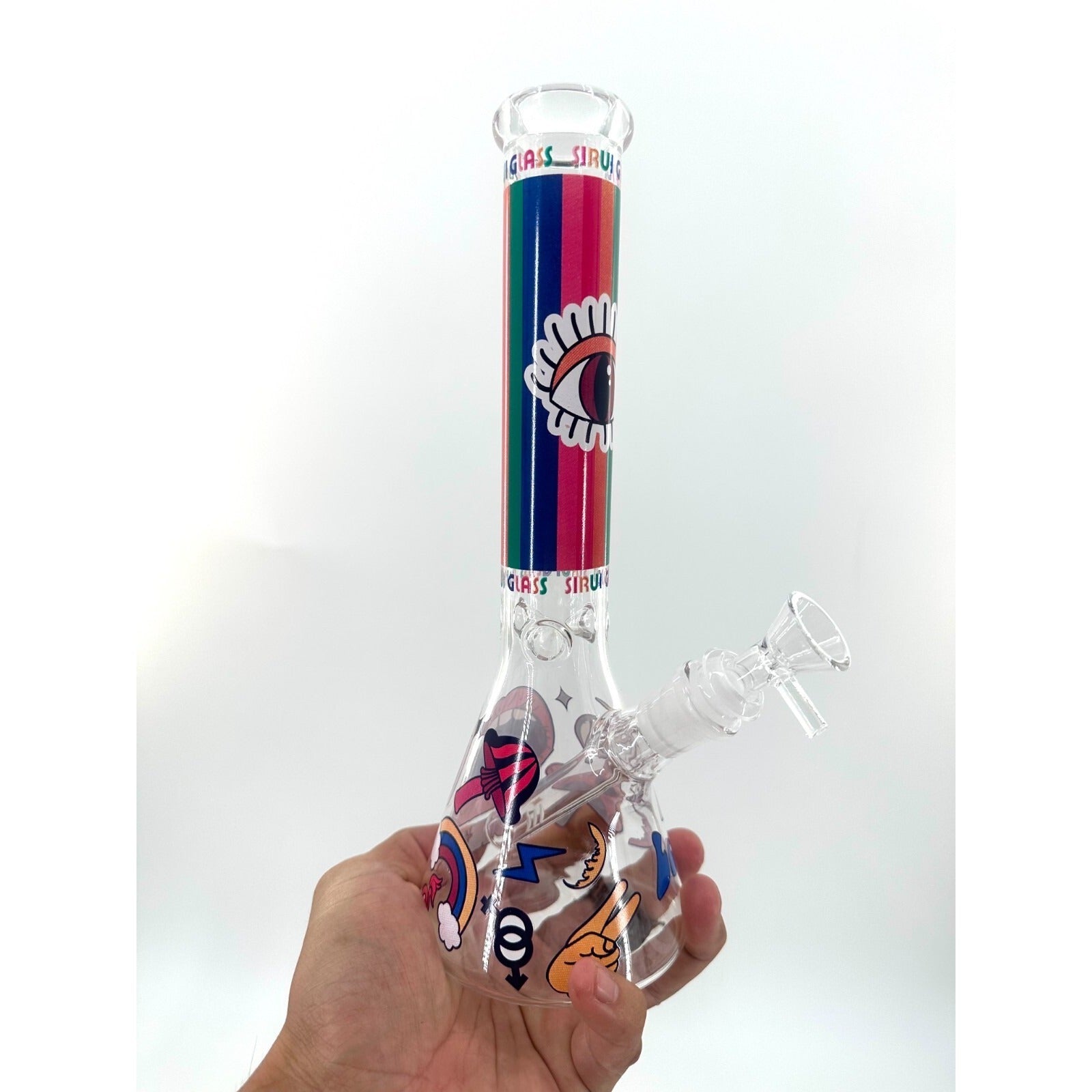 11" Cute Big Eye Glass Bongs Filter 14mm Bowl Bubbler Cute Cartoon Best Gifts