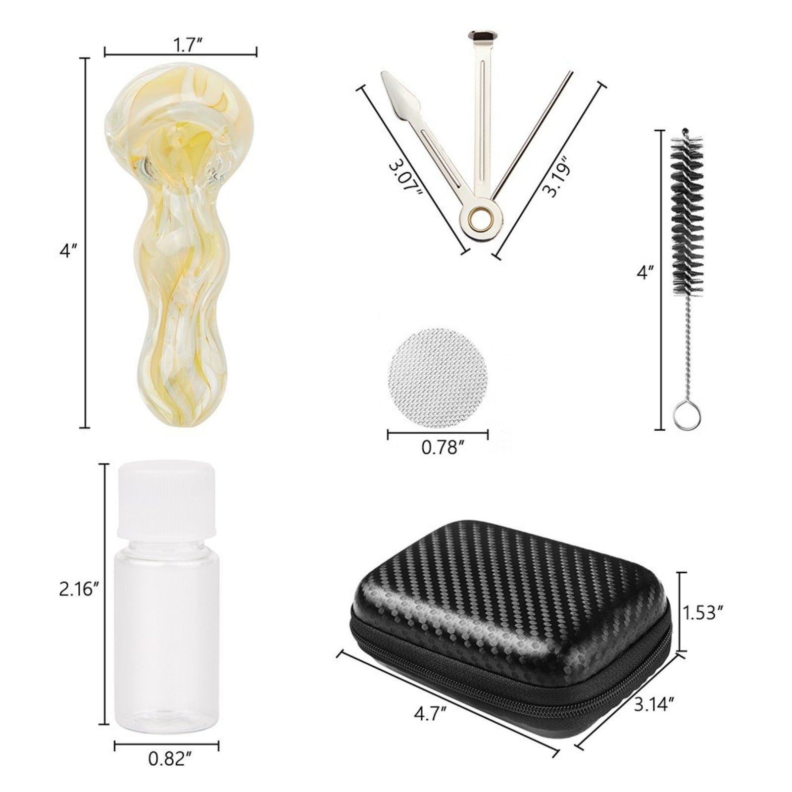 ( Pack of 2 ) 4" Tobacco Smoking Glass Pipe Collectible Handmade Pipes with Box