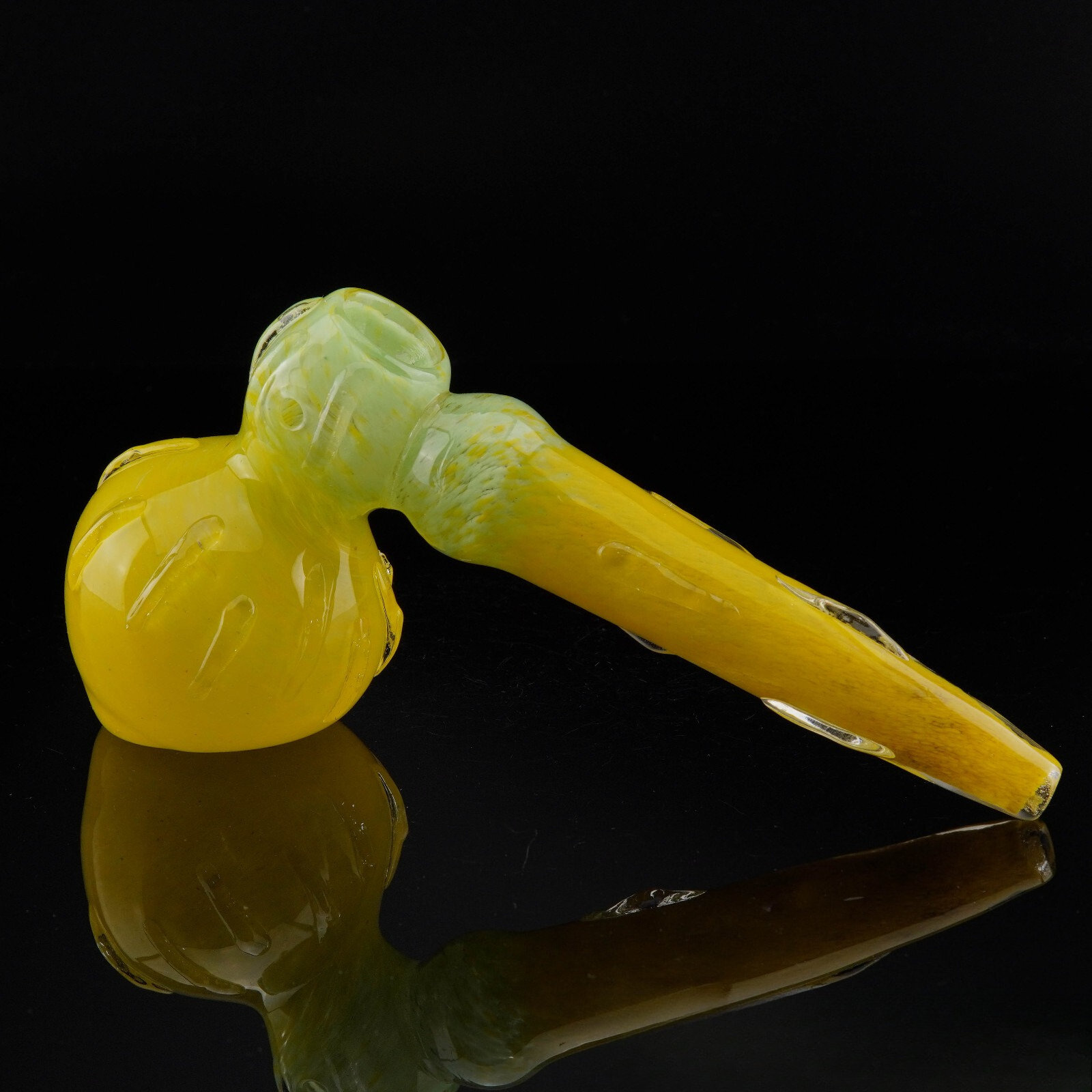 7½" Textured Hammer Bubbler Tobacco Smoking Pipe Collectible Glass Pipes.