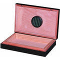 Humidor Supreme Small Travel Cigar Humidor Wood Box, Black - 5 Cigars Storage