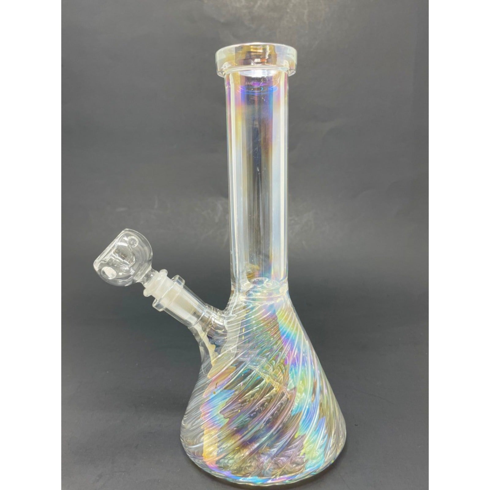 Hookah Water Pipe Glass 8" Iridescent Swirl Beaker Base Bong