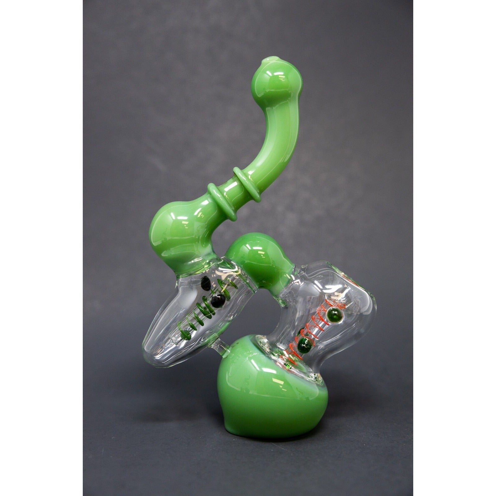 Hookah Water Pipe 7" Milky Green Double Chamber Tobacco Bubbler Bong.