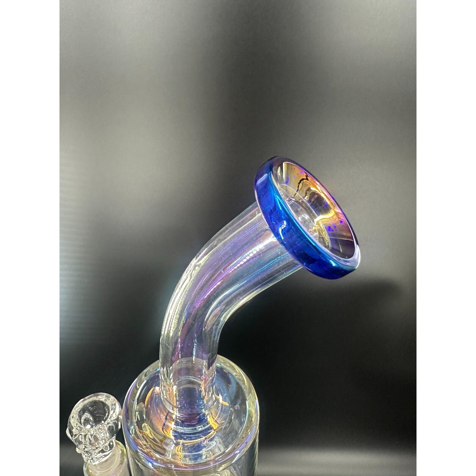 16in Heavy Thick Glass Bong Water Pipe Hookah Bongs with Skull catcher Blue