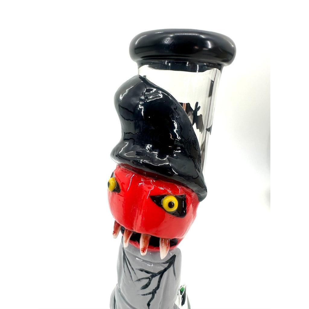 10" Glow In The Dark3D Monster Handprint Skull Bong 5mm thickness 14mm