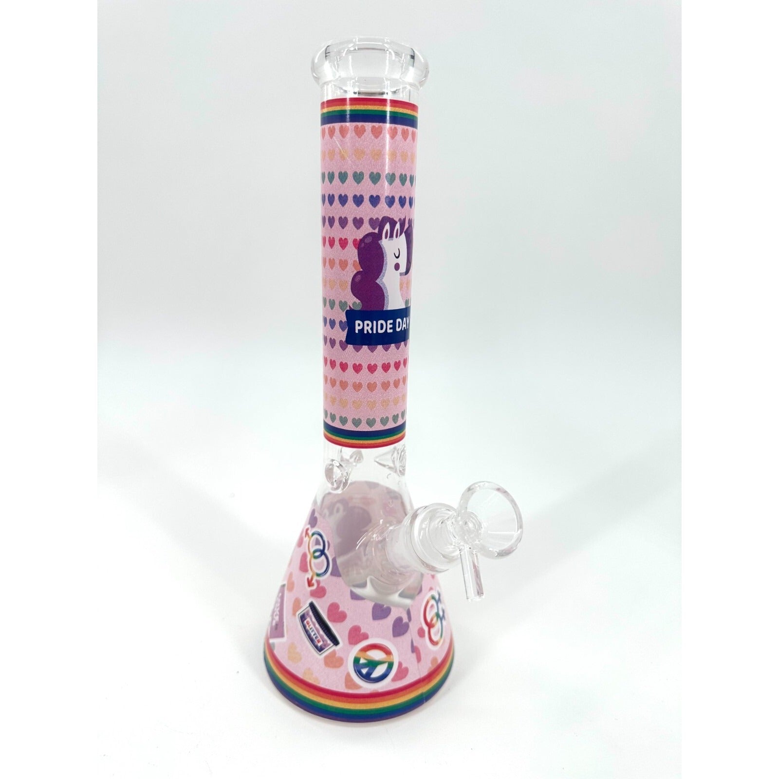11" Cute Glass Bongs Filter 14mm Bowl Bubbler Best Girls Gift Pink