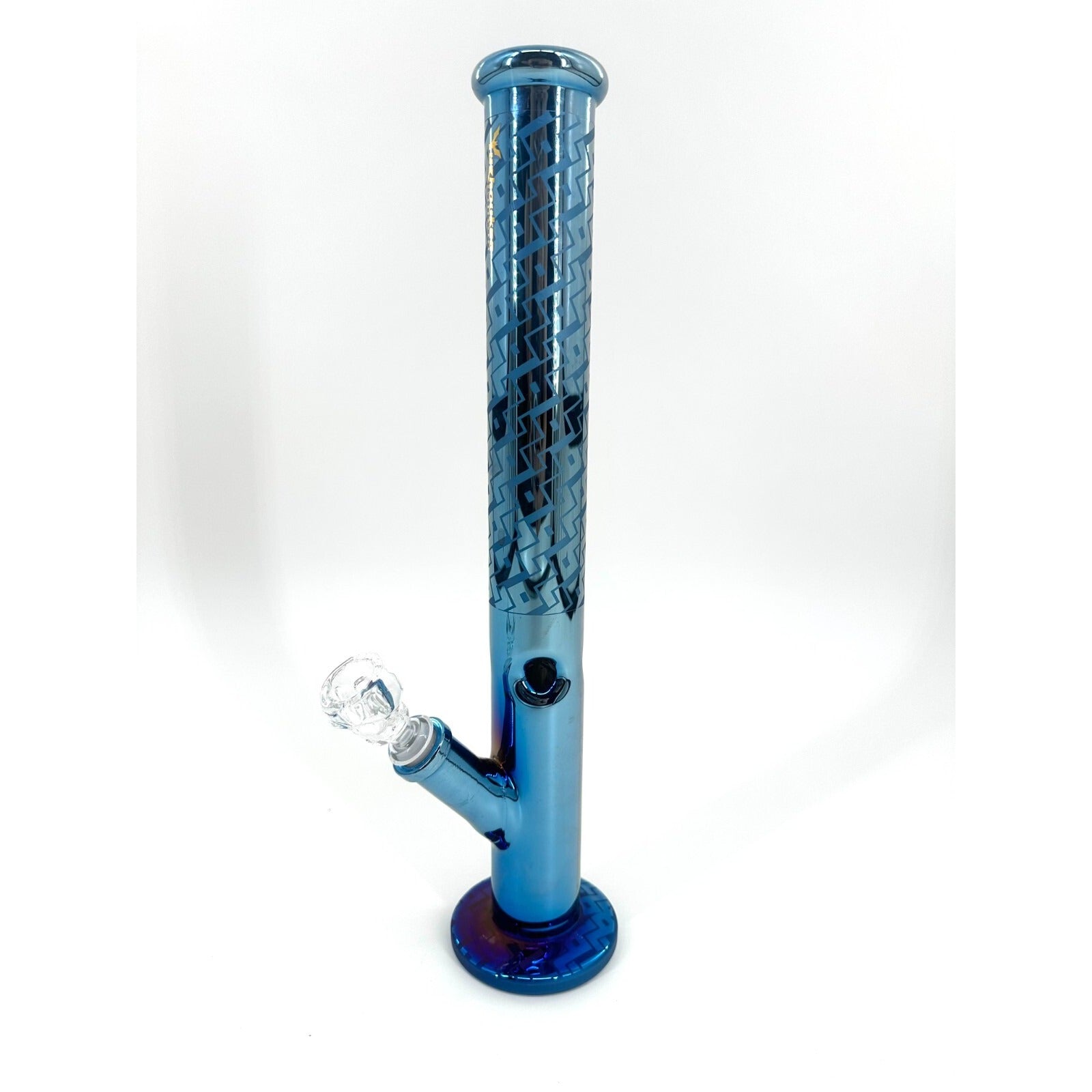 16" Heavy Blue Glass Bong Water Pipes with 14mm Skull Bubbler