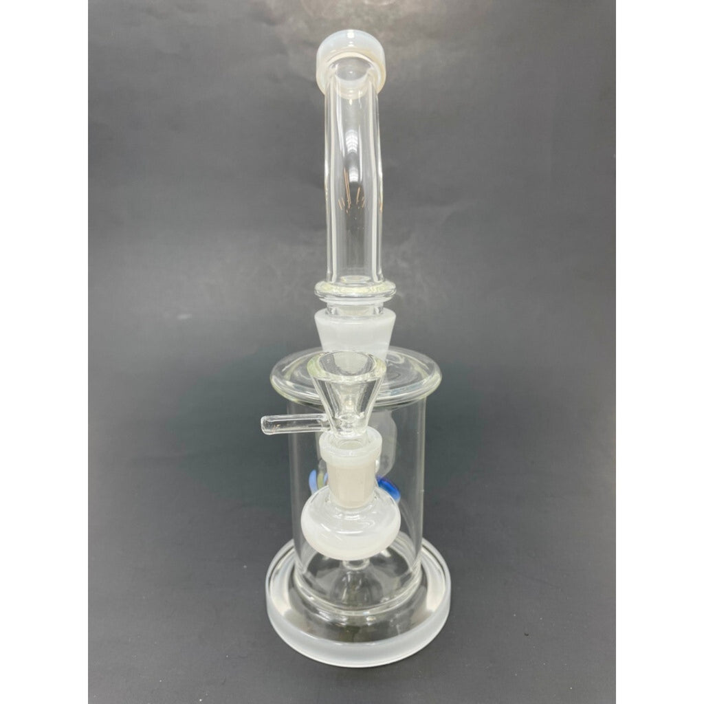 Hookah Water Pipe Glass 9" White Mushroom Percolator Tobacco Bong