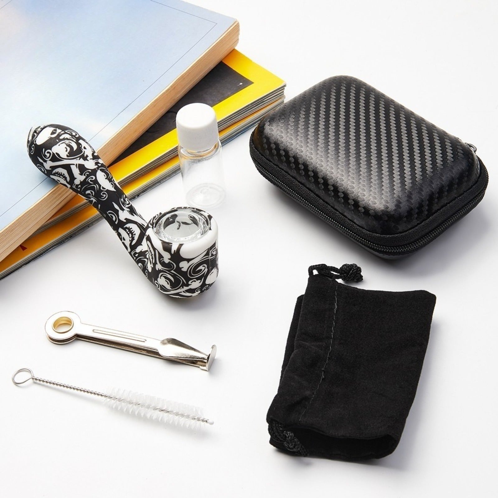 ( Pack of 2 ) 4.5Inch Tobacco Smoking Silicone Pipe 9-Hole Glass Bowl Hand Pipe