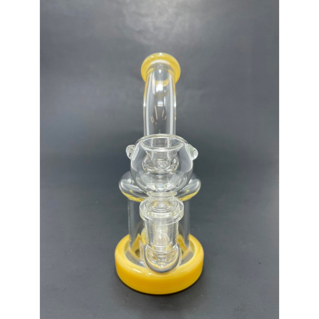 Hookah Water Pipe Glass 5.5" Yellow Mini Single Percolator Tobacco Bong