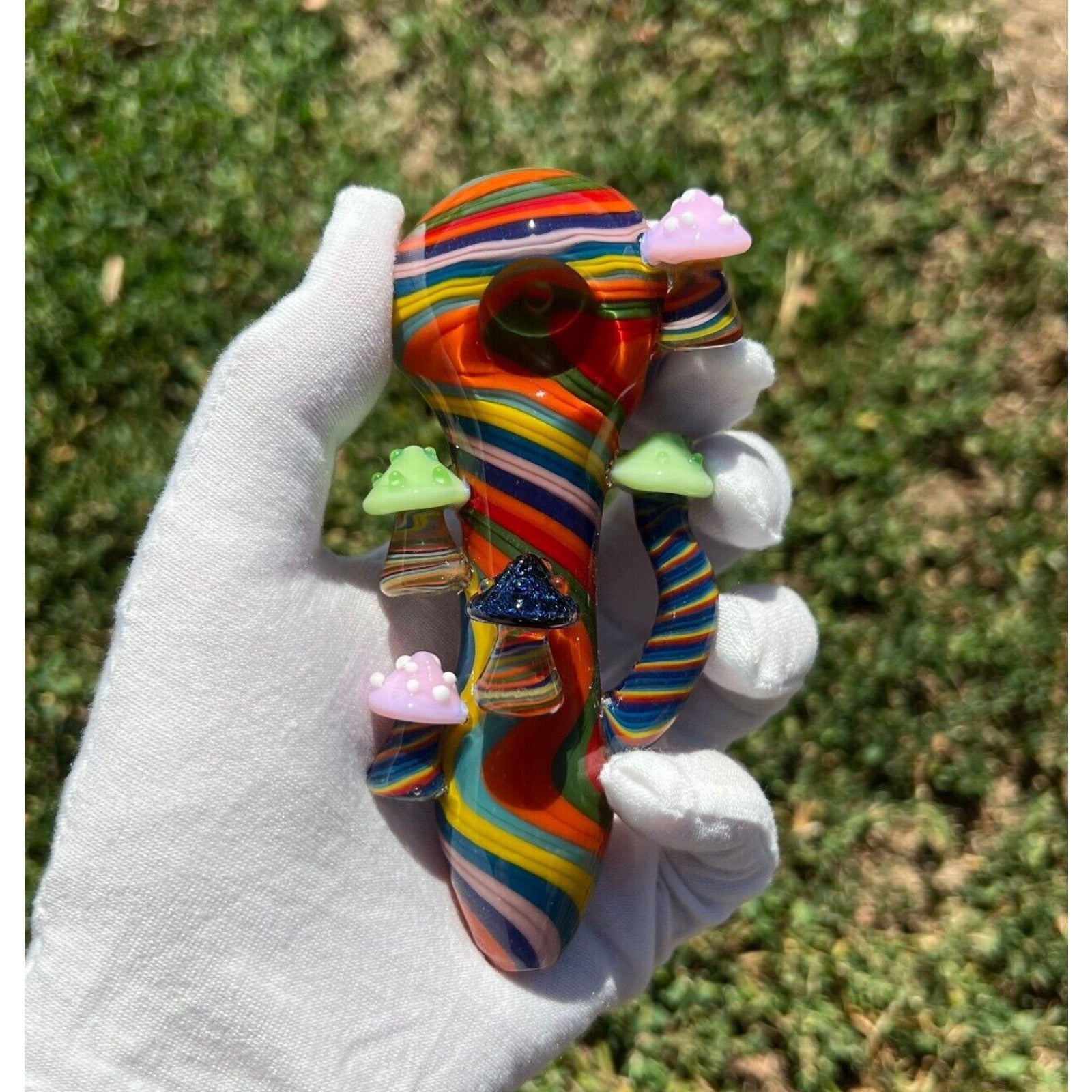 Colorful Mushroom Glass Smoking Pipe Hand Spoon Pipe Tobacco Smoke Bowl Gift