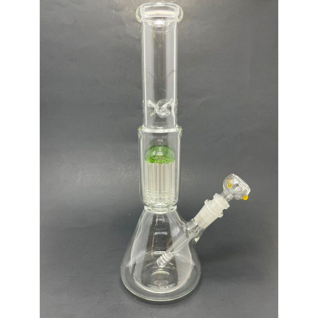 12" Green Jellyfish Percolator Hookah Water Pipe Tobacco Beaker Bong