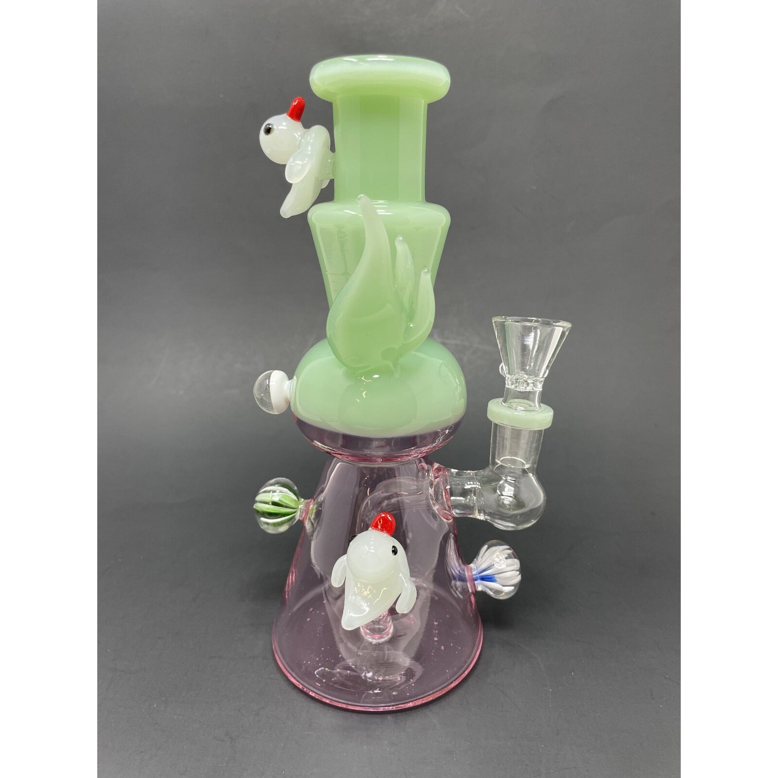 Premium Pink Duck Hookah Glass Water Pipe Bong 8" Premium Pink Crystal Duck Bong