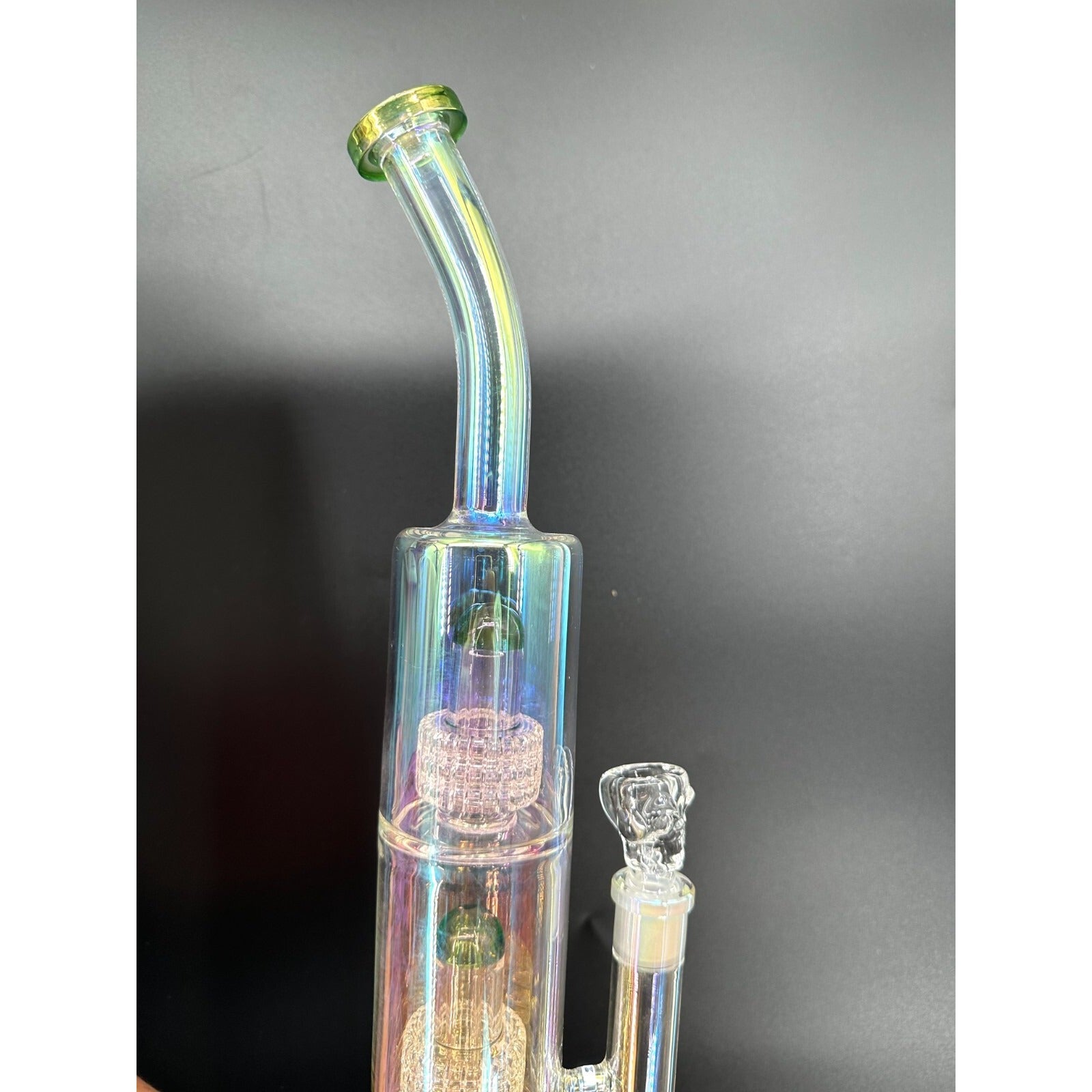 16in Heavy Thick Glass Bong Water Pipe Hookah Bongs with Skull catcher Green