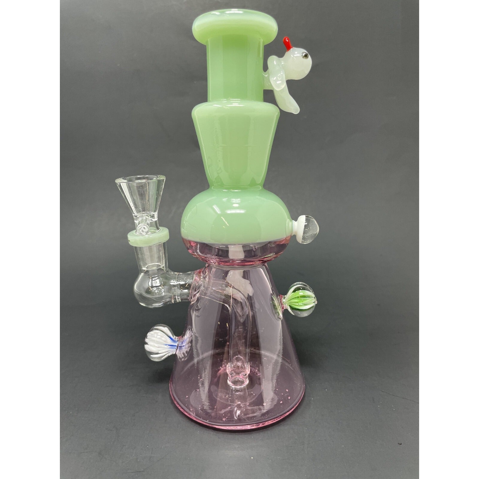 Premium Pink Duck Hookah Glass Water Pipe Bong 8" Premium Pink Crystal Duck Bong