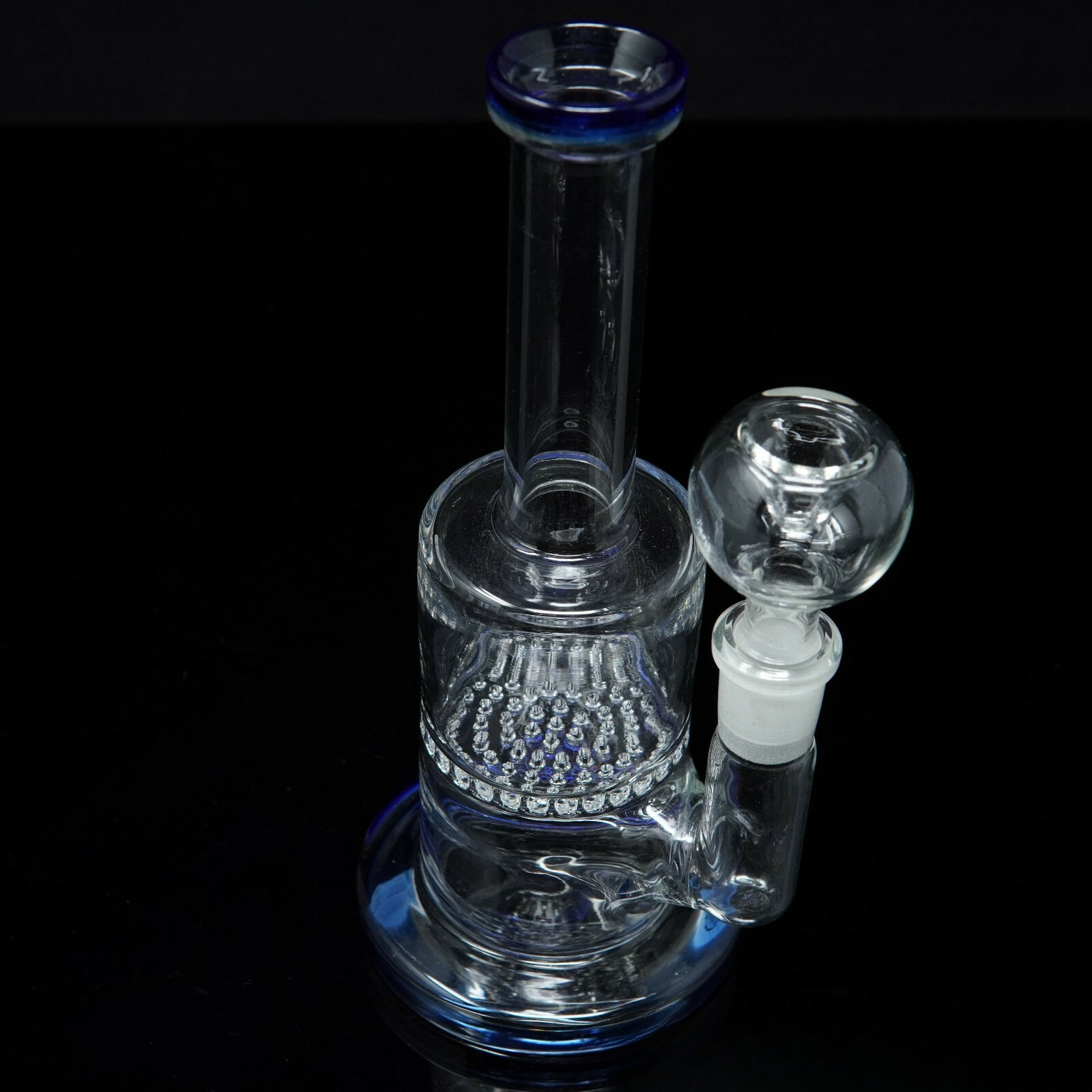 7” Blue Honeycomb Hookah Water Pipe Tobacco Smoking Pipe w/ Bowl