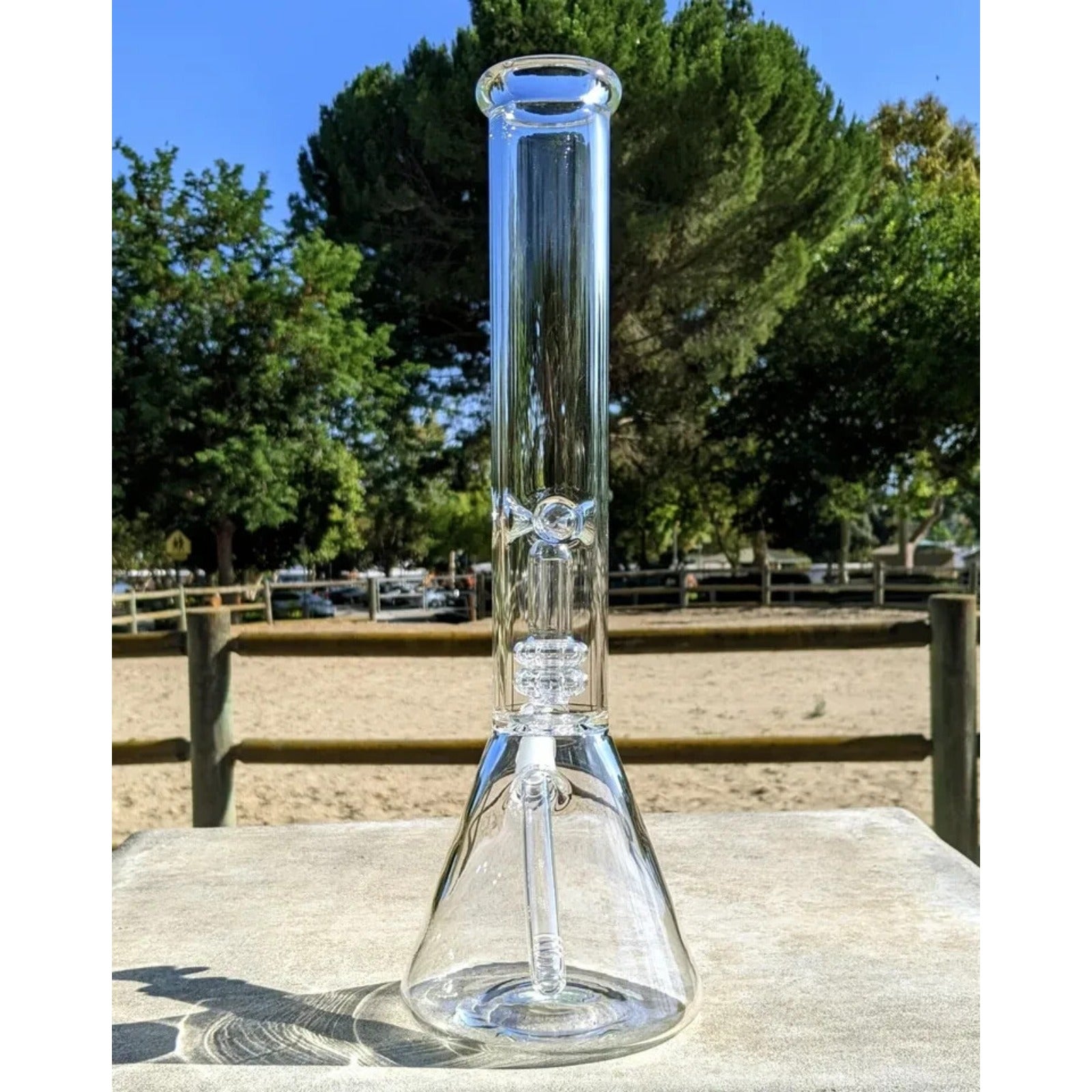 16 Inch Big Showerhead Perc Glass Bong Quality Tobacco Smoking Water Pipe Hookah