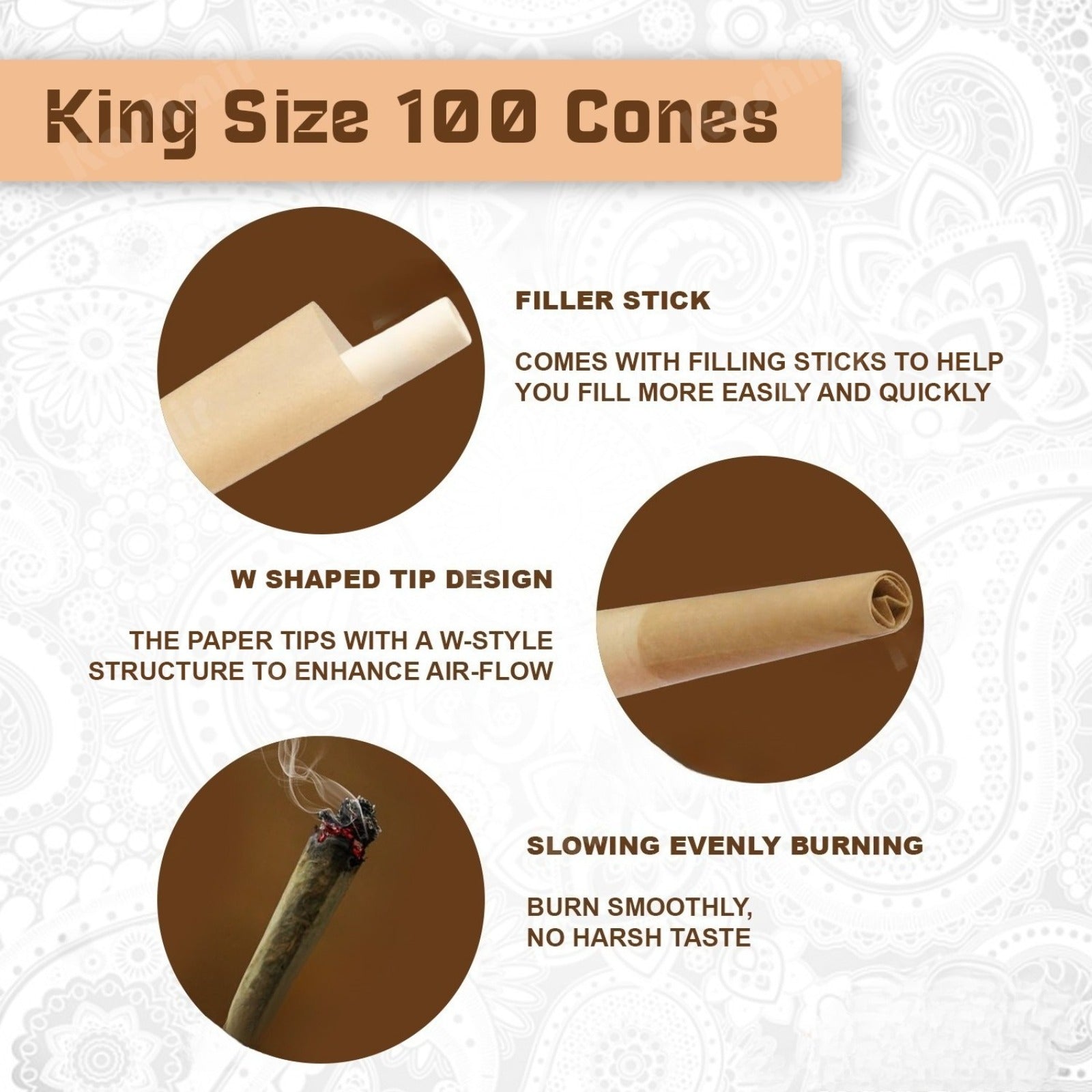 Pre Rolled Cones King Size Ultra-thin Rolling Paper Cones 100 Count Jar