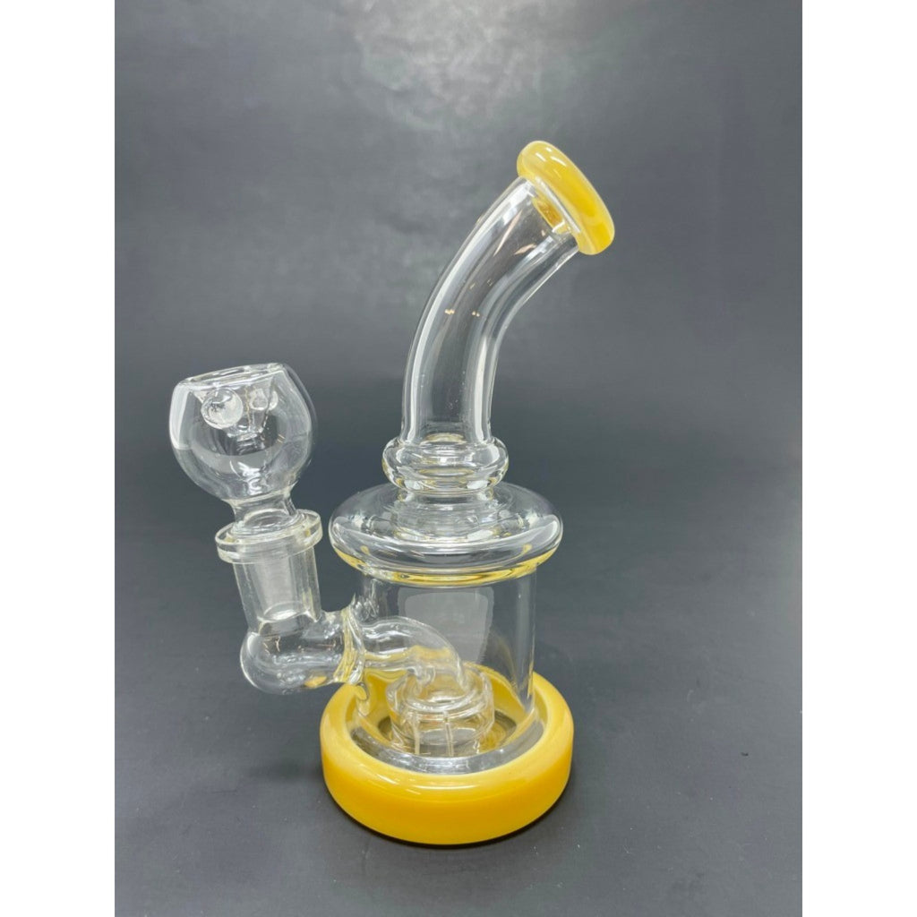 Hookah Water Pipe Glass 5.5" Yellow Mini Single Percolator Tobacco Bong