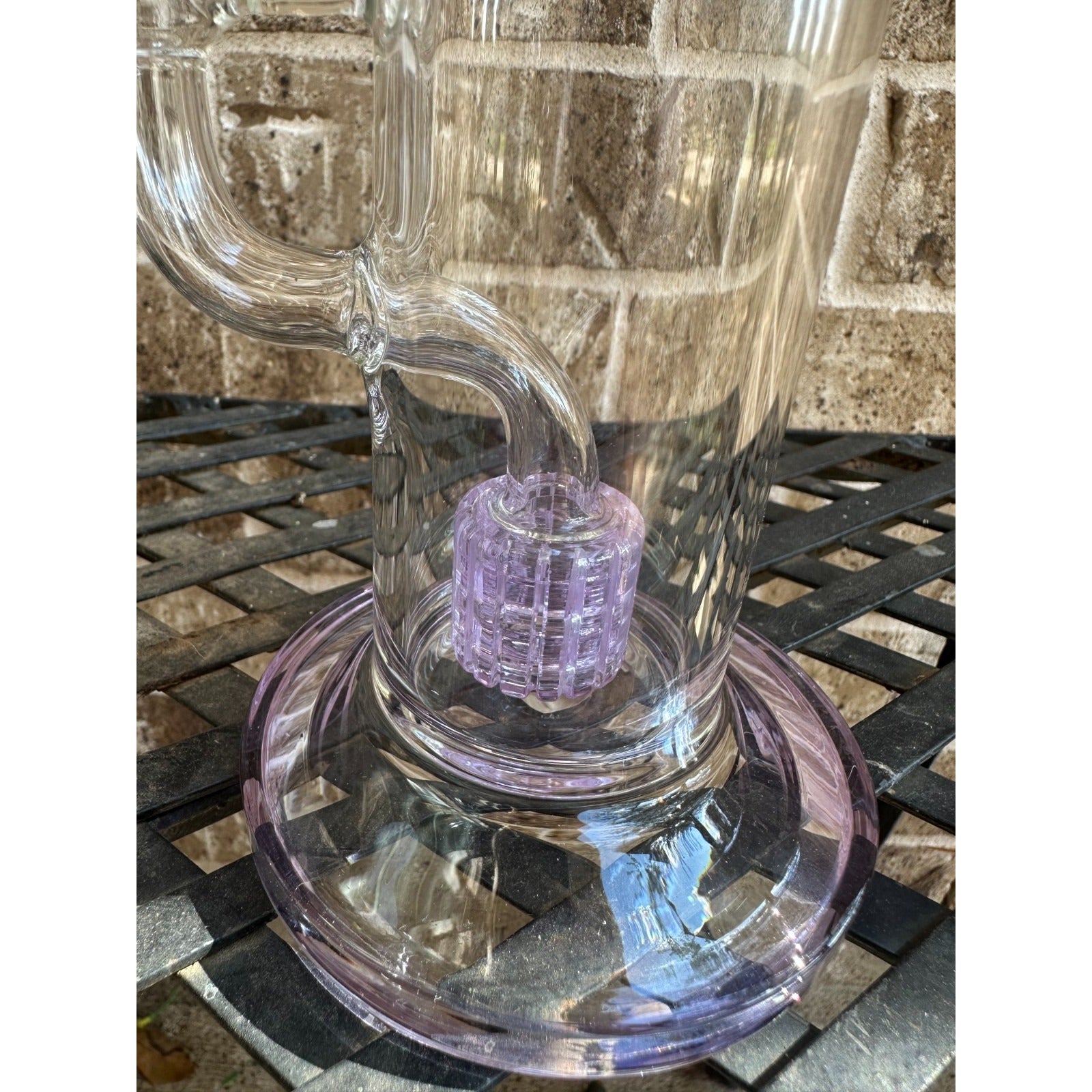 10" Pink Glass Water Pipe Recycler Bong 14mm Bowl – Thick Glass Smoking Pipe