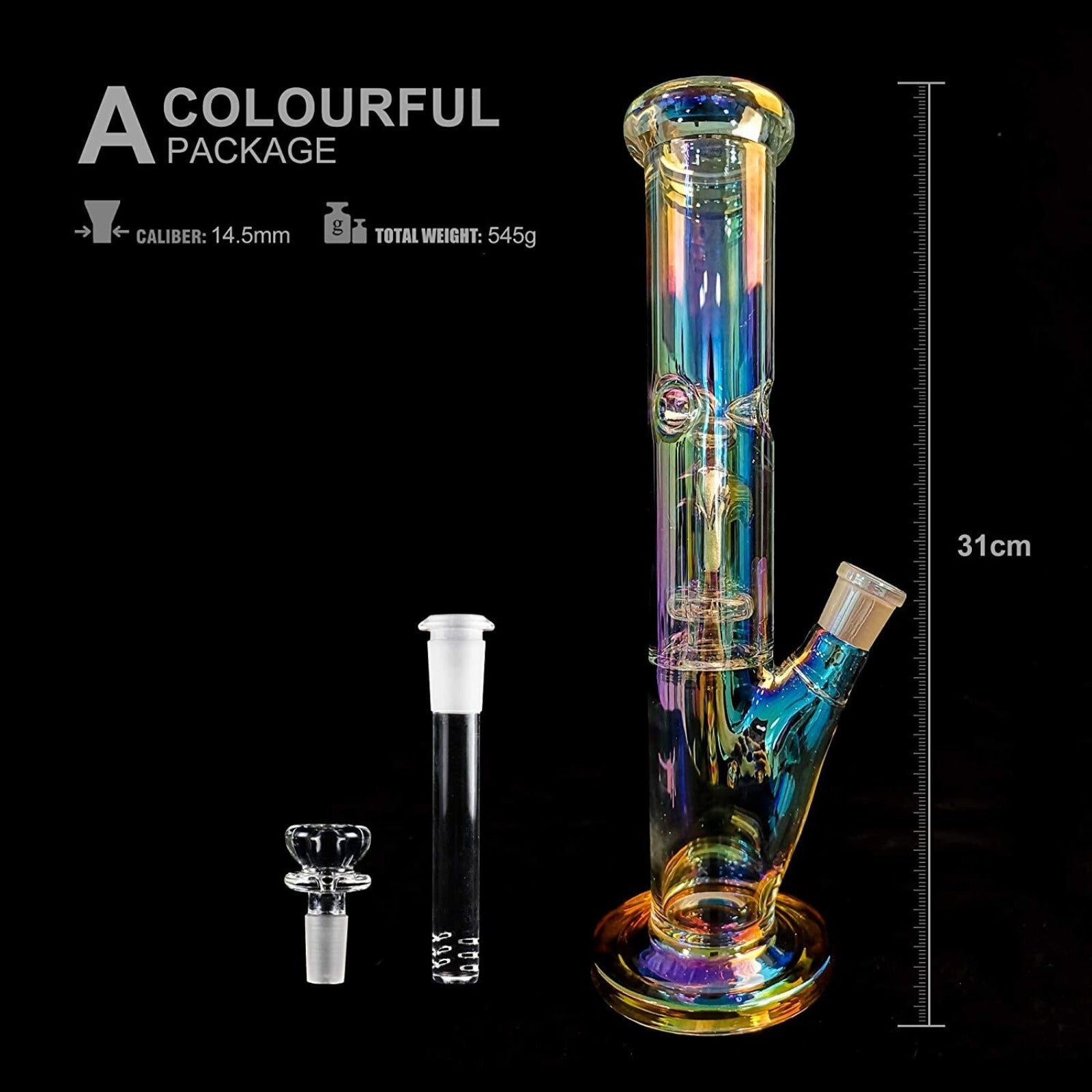 12'' Hookah Water Smoking Pipe Glass Bong Beaker Bubbler w/ ICE catcher Bongs
