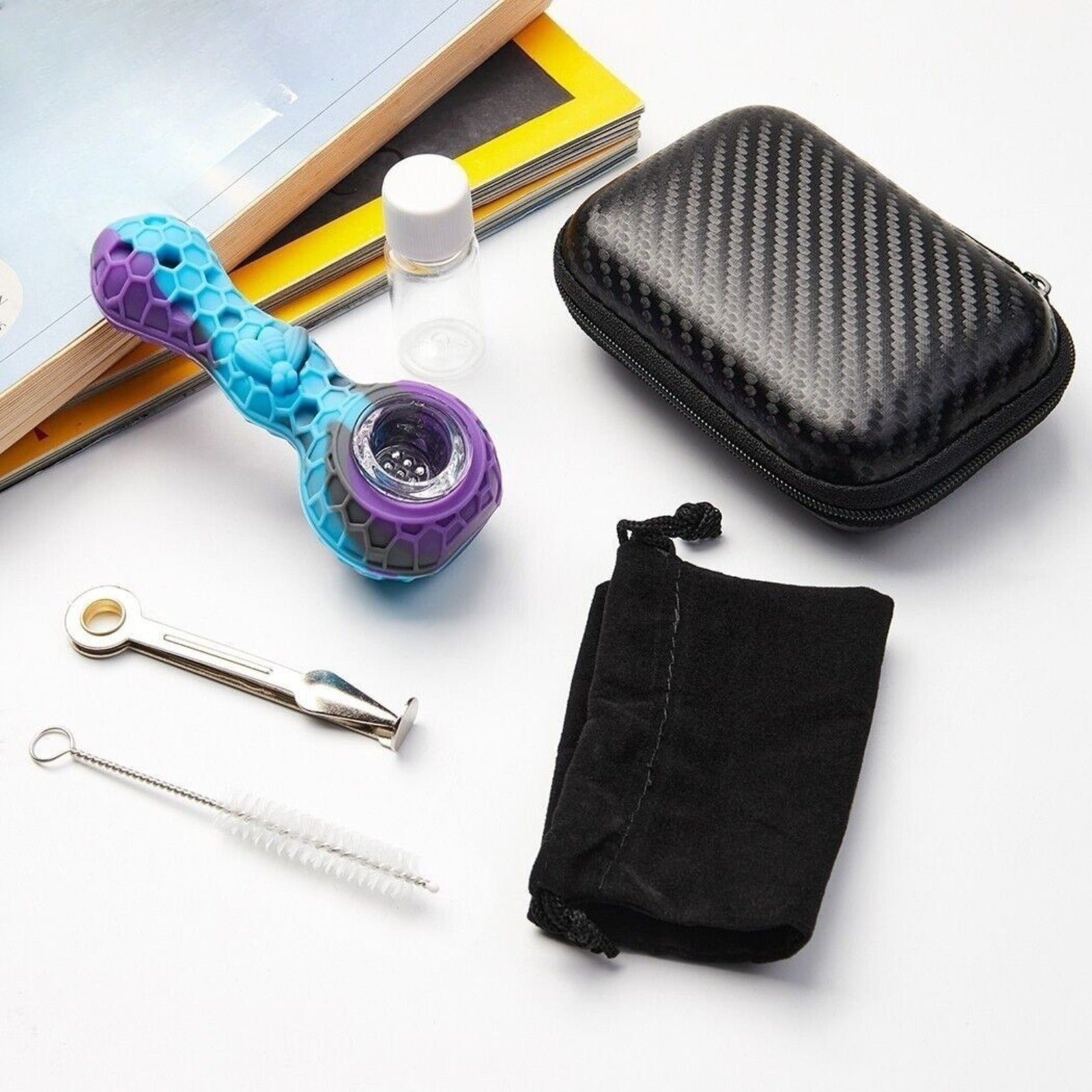 ( Pack of 2 ) 4.3 In Tobacco Smoking Silicone Pipe 9-Hole Glass Bowl Hand Pipe