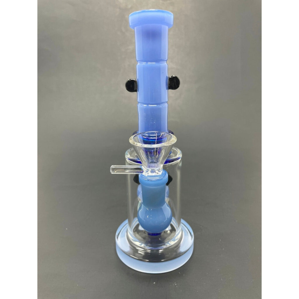 Hookah Water Pipe Glass 8" Milky Blue Panda Percolator Glass Tobacco Bong
