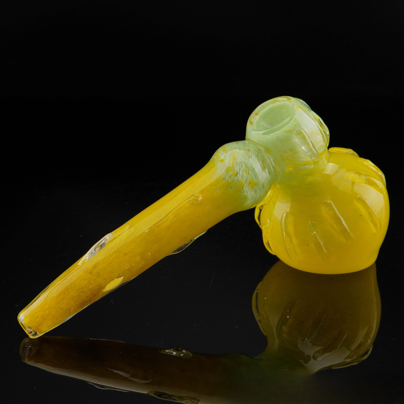 7½" Textured Hammer Bubbler Tobacco Smoking Pipe Collectible Glass Pipes.