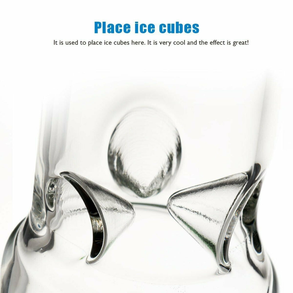 16in Heavy 6mm Thick Glass Bong Smoking Hookah Water Pipe 14mm Bowl Beaker