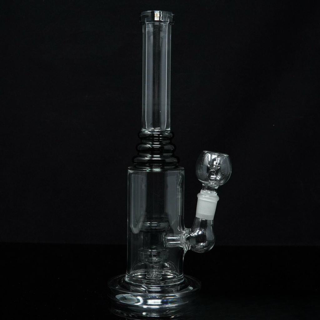 10” Tall Black Double Discs Hookah Water Pipe Tobacco Smoking Pipe