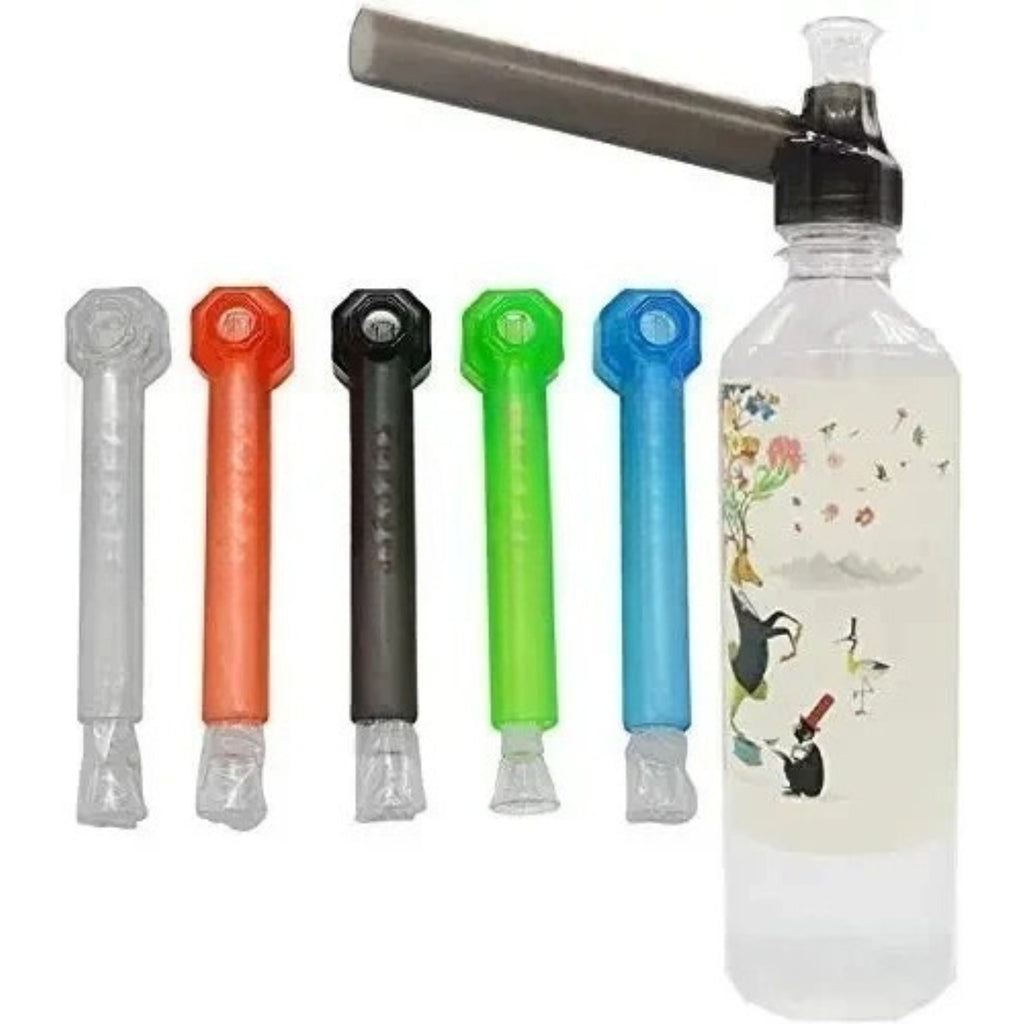 Top Puff Screw-on Water Bottle Converter Glass Bong Hookah Black 3 Pack