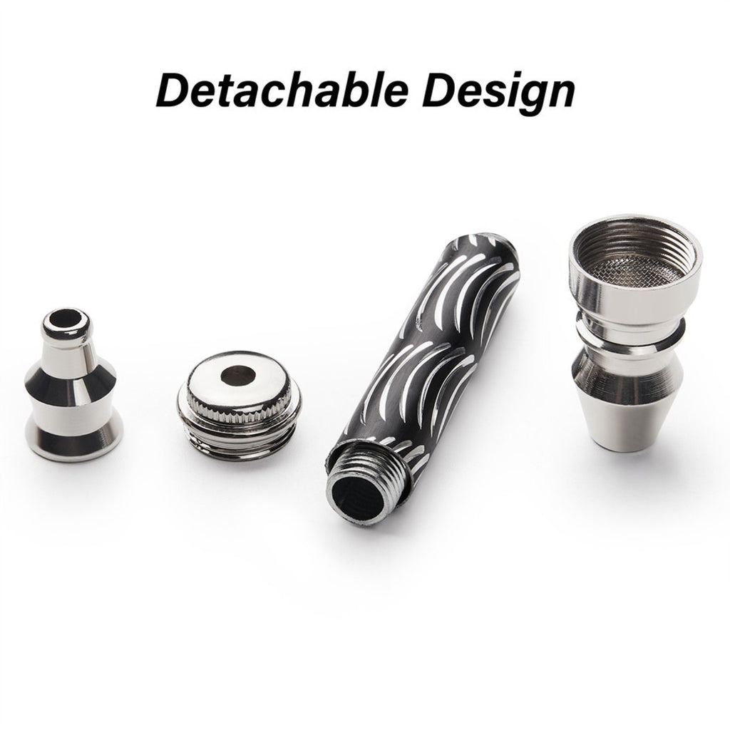 ( 6Pack ) 3.2" Metal Lay Flat Detachment Tobacco Smoking Hand Pipes with Caps