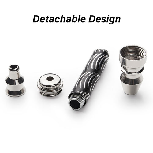 ( 6Pack ) 3.2" Metal Lay Flat Detachment Tobacco Smoking Hand Pipes with Caps